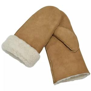 Nuevos mitones de invierno de piel de oveja para Mujer | Guantes cálidos de cuero de ante | Mitones térmicos con forro polar suave para clima frío - Product Image 1
