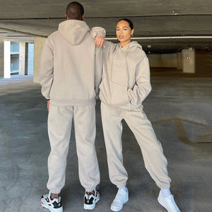 Logo personnalisé surdimensionné coupe lourde unisexe Gym Jogging survêtement pantalon de survêtement en éponge français et sweat à capuche ensemble 2 pièces - Product Image 5