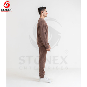 High Quality Lightweight Fleece Jogger Set Custom Logo Men's Sweatpants Casual Style with <b>Elastic</b> Waist Closure - Product Image 3