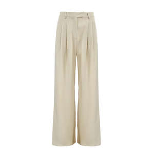 Classy <b>Womens</b> High Waist Straight <b>Trousers</b> <b>Summer</b> Fashion Breathable Eco-Friendly Loose Comfortable Pleated Casual Apparel - Product Image 5