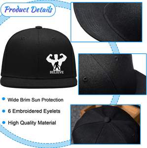 Sombrero de poliéster unisex 100%, estilo Animal, sombrero ajustado clásico hip hop, estructura de 6 paneles, 6 ojales bordados, sombrero de protección solar - Product Image 3