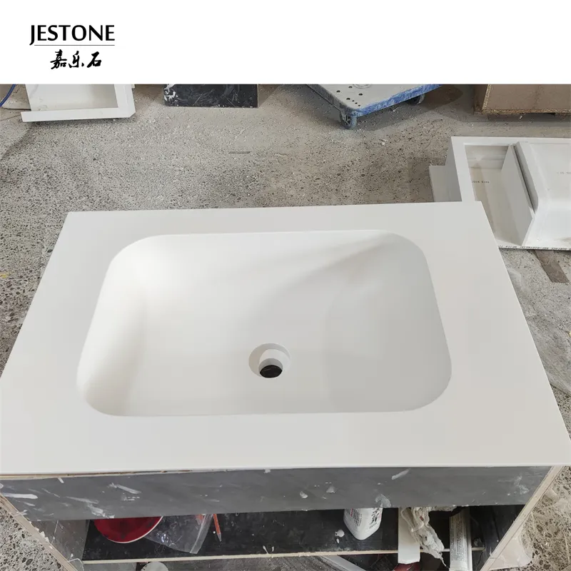 2023 jestone nhà máy giá sang trọng Dupont corians Acrylic bề mặt rắn Acrylic phòng tắm bồn rửa cho khách sạn và căn hộ