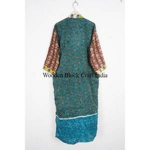 Kimono Corto de Seda Hecho a Mano para Mujer, Estampado a Mano, Ropa de Dormir, Bata con Cinturón, Diseño Floral, Ropa Elegante - Product Image 5