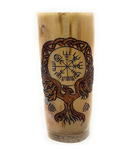 Cuerno de Buey de Ágata Pulida de Alta Calidad, Ecológico, con Tapa, Grabado de Animales Náuticos, Decorativo, Estilo Vikingo, Natural, MULTI CRAFT - Product Image 5