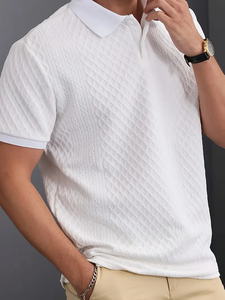 Camisetas Polo para hombre al por mayor nueva ropa informal color personalizado 100% algodón manga corta antiarrugas camisetas polo para hombre - Product Image 5