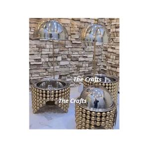 Réchaud rond en acier inoxydable de haute qualité The Crafts en or et argent Style classique Taille et logo personnalisables - Product Image 6