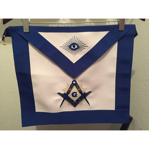 Masonic Blue Lodge Past Master Gold Machine Bordado Freemasons Delantal - Product Image 4