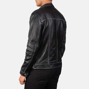 Youngster Reversible Black Biker <b>Jacket</b> Genuine <b>Sheepskin</b> & Cowhide Leather XS Size Coated for Autumn Season ODM Supply - Product Image 5