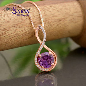 Collar de Plata de Ley con Colgante Infinito de Alejandrita que Cambia de Color, Fabricante de Joyería Personalizada - Product Image 2