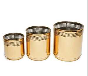 Contenedor Planta Acero Oro Elegante - Product Image 2