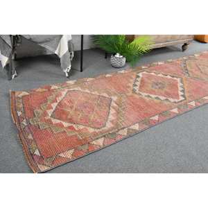 พรมขนแกะสไตล์ตุรกีโบราณขนาด2.7 x 112.3ft แบบคลาสสิกงานเย็บปะสีแดงชมพูแบนทอขนาด10มม. สำหรับวัยรุ่นทางเดิน - Product Image 1