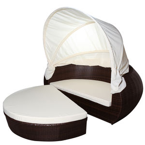 Chaise longue Samoa Sun Island XL en aluminium brun, mobilier d'extérieur de style moderne, lit pour jardin, cour, parc, piscine - Product Image 1