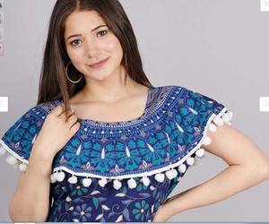 Vestido de Verano Informal para Mujer, Estilo Bohemio, Cintura Natural, Estampado Floral con Bloques Hechos a Mano en India, Algodón Ecológico, Lavable y Transpirable - Product Image 4