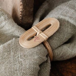 Rond de serviette en rotin blanc Anneaux de serviette en osier Anneaux de serviette en paille pour décoration de table Mariage de noël du Vietnam - Product Image 5