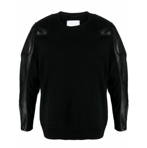 Breathable Eco-Friendly Quick Dry Outdoor Winter Streetwear <b>Black</b> Color 100% Cotton <b>Men's</b> <b>Sweatshirts</b> Crew Neck Custom Logo - Product Image 3