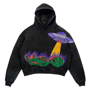 เสื้อฮู้ดหนาแบบว่างเปล่าเสื้อสเวตเชิ้ตสำหรับผู้ชายโอเวอร์ไซส์ทำจากผ้าฝ้ายผ้าเฟรนช์โลโก้ตามสั่ง400Gsm - Product Image 3