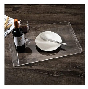 Bandeja acrílica para servir, bandeja acrílica clásica personalizada de fábrica para Hotel, proveedor mayorista, bandeja acrílica - Product Image 1
