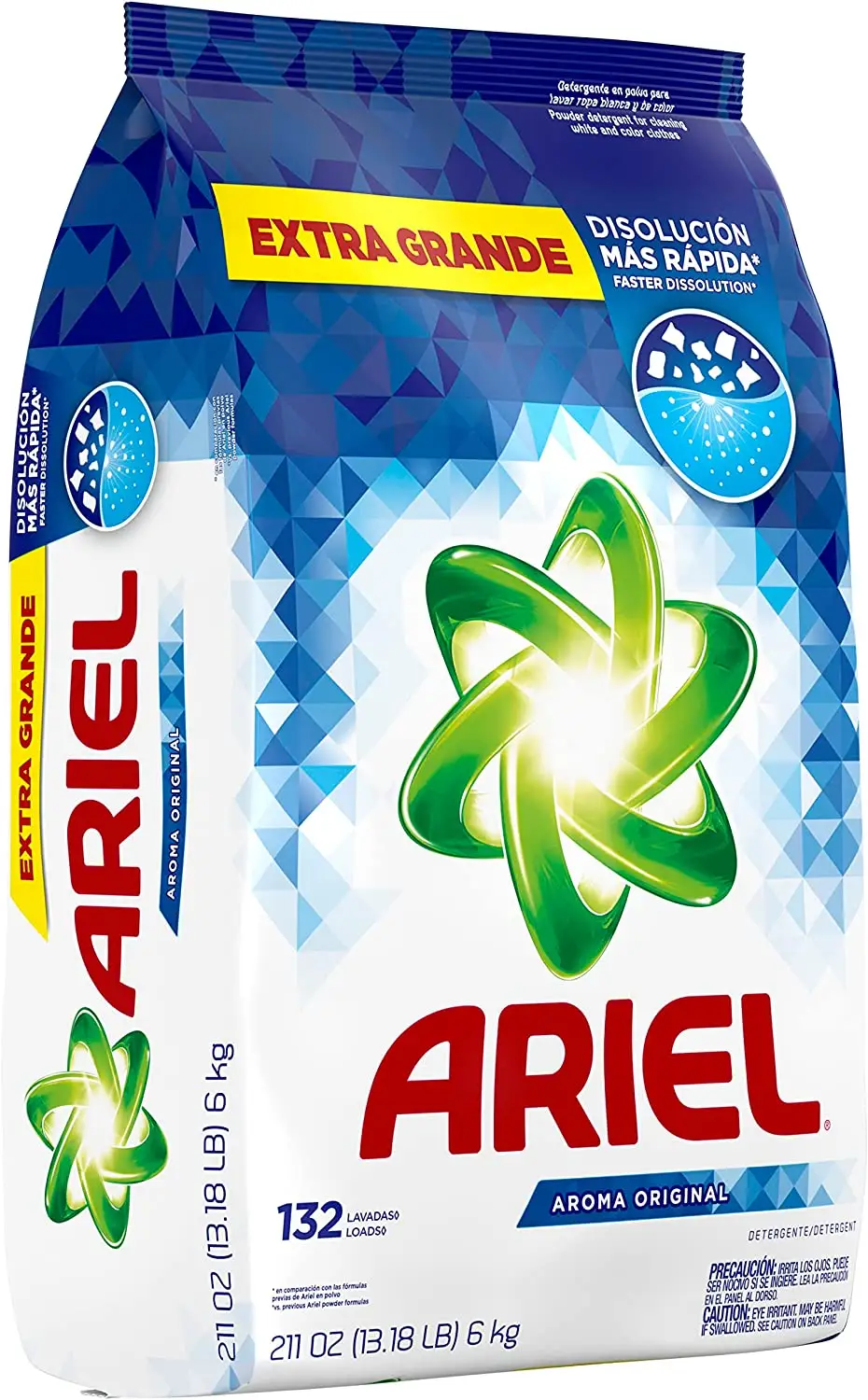 Detergente para lavanderia ariel, perfume original, 132 carga, 211 oz