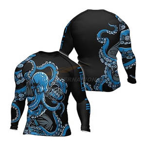 Loose Fit BJJ Rash Guard <b>Mens</b> Long Sleeve MMA Jiu Jitsu Training <b>Shirt</b> Stretch Quick Dry Grappling Top No Gi <b>Compression</b> - Product Image 1