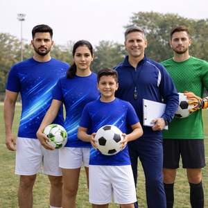 เสื้อฟุตบอลพิมพ์ลายดิจิทัลแบบกำหนดเอง ระบายอากาศได้ดี แห้งเร็ว ผลิตจากโพลีเอสเตอร์ 100% พร้อมชื่อและหมายเลขทีม/นักเตะแบบกำหนดเอง ชุดสำหรับผู้ใหญ่แบบยูนิเซ็กซ์ - Product Image 6