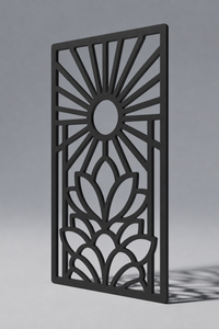 Decorative Modern CNC Cut PVC Privacy Screen Room Divider Panel Quiet Arch Outdoor/Indoor 600 X 1000 mm Made in Germany - Product Image 3