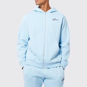 Survêtement à fermeture éclair à manches longues très exigeant, survêtement unisexe en coton/polyester à coupe régulière pour homme - Product Image 3