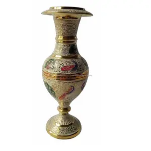 Brass rắn Flower Vase nhà máy quốc tế nguồn cung cấp trang trí nội thất kim loại sàn Flower Vase với logo sang trọng in
