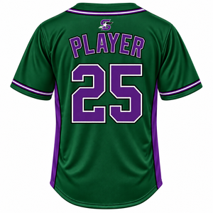 Camiseta de Béisbol SINEWY SPORT para Hombre, Verde y Morado, Sublimada, 25, Absorbe la Humedad, Corte Regular, Manga Corta, Adulto, Todas las Temporadas - Product Image 2