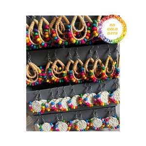 Pendientes elegantes de ratán para decoración de atuendos de moda, conjunto de joyería vintage de lujo, ideal para celebraciones de fiestas navideñas - Product Image 6