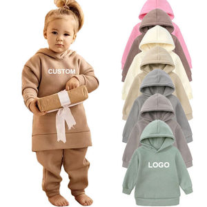 Ensemble de survêtement en molleton professionnel pour streetwear, personnalisable avec impression ou broderie pour garçon, ensemble 2 pièces, jogging oversize pour enfant - Product Image 1