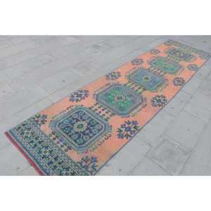 Turkish <b>Rug</b>, <b>Runner</b> 2.9x11 ft <b>Rug</b>, Orange Moroccan <b>Rug</b> - Product Image 3