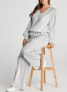 ชุดเซ็ตเสื้อผ้าลำลองสำหรับผู้หญิง ลายพิมพ์ฟอกสีแบบ Acid Wash ผ้าฟลีซพรีเมียม ระบายอากาศ แห้งเร็ว เหมาะสำหรับใส่ในบ้านช่วงฤดูหนาว - Product Image 5