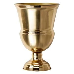 Venta al por mayor de lujo moderno latón oro boda florero logotipo personalizado metal boda centro de mesa con alto acabado de oro Decoración - Product Image 5