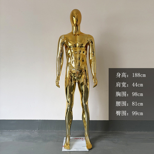 Mannequin de corps entier d'or de miroir de chrome Mannequin de forme <span class=keywords><strong>musclé</strong></span> masculin avec le <span class=keywords><strong>costume</strong></span> de muscle pour montrer les vêtements des hommes - Product Image 5