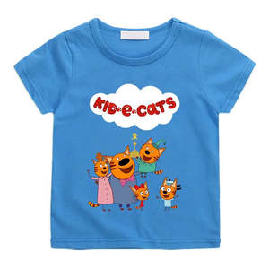 Camiseta Deportiva Casual para Niño, 100% Algodón Jersey, Estampado 'Kid-E-Cats' Family <span class=keywords><strong>Chat</strong></span>, Técnica Lavada, Estilo Veraniego - Product Image 1