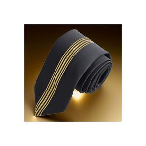 Cravate italienne personnalisée à rayures noires et dorées - Product Image 2