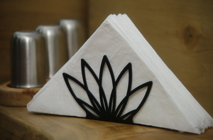 Venta al por mayor flor hoja diseño soporte de papel tisú de metal para restaurante Hotel comedor - Product Image 2