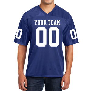 Maillot de football contrasté à col en V OEM à vendre à bas prix Maillot de football américain personnalisé à manches courtes de grande taille à vendre - Product Image 6