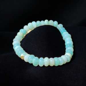 Hecho a mano 2025 Chic Anniver Design Blue Opal Beaded Stretch para pulsera 7-8mm Candy Gemstone Jewelry para aniversario en demanda - Product Image 3