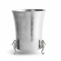Seau à glace à champagne de style unique avec support au design hippocampe Refroidisseur de vin en métal élégant pour bar et fête