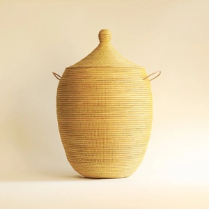 Cesta hecha a mano de algas marinas de Vietnam para almacenamiento ecológico Cesta con tapa natural para ropa, lavandería y uso decorativo - Product Image 5