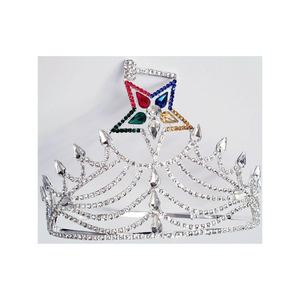 Couronne de matrone religieuse traditionnelle réglable OEM pierres de cristal entretenues ordre de régalia maçonnique artisanat en métal d'amarante - Product Image 3