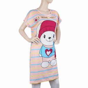 T-shirt long de nuit pour femme - Rose - Product Image 1