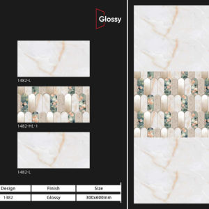 Carreaux muraux en céramique 300x600mm pour salle de bain et cuisine, finition brillante, mate, effet sucre, design mural intérieur luxueux - Product Image 1