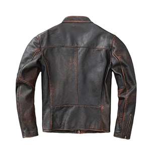 Men's <b>Plus</b> <b>Size</b> Zip-Up Winter <b>Coat</b> Turn-Over Collar and Crew Neck Motorcycle PU <b>Faux</b> Leather Front Logo Placement Men's Jacket - Product Image 5