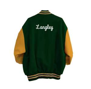 เสื้อแจ็คเก็ตเบสบอลสไตล์วาร์ซิตี้สำหรับผู้ชาย  คอตั้ง  ปักลายแบบคลาสสิก  งานปักโลโก้แบบกำหนดเอง  สีดำ-ฟ้าอ่อน  สำหรับคู่รัก  สไตล์สตรีทแวร์  ใส่ได้ในฤดูหนาว - Product Image 6