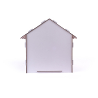 Gepersonaliseerde opvouwbare MDF moderne houten hondenhuis met logo print, decoratieve binnenhondenverblijf, witte hondenkennel 42x42x38, geschikt voor alle seizoenen, OEM