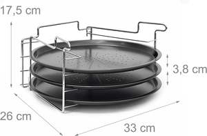 Stainless Steel and Pure Iron Pizza Dessert Stands Exclusive Quality <b>Large</b> Sizes Silverware 3 Tier Pizza Stand on Hot Sales - Product Image 4