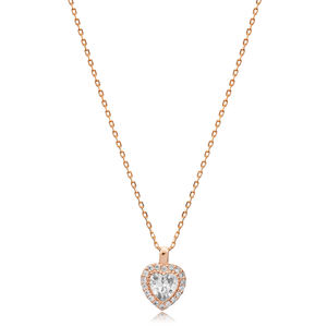 จี้เพทายรูปหัวใจใสสร้อยคอเงิน925ทำด้วยมือเครื่องประดับเงินแท้จาก925ตุรกี - Product Image 5