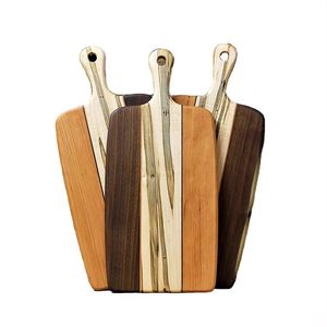 Planche à découper rectangulaire en bois naturel de dernière génération sans poignée pour la cuisine, pour couper les légumes et le fromage - Product Image 3